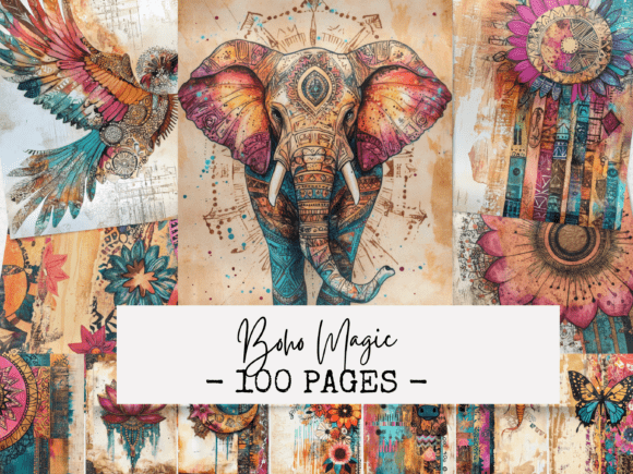 Download Boho Magic Junk Journal Papers - Paper Collection