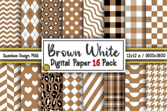 Download Brown White Seamless Digital Paper Pack - Paper Collection