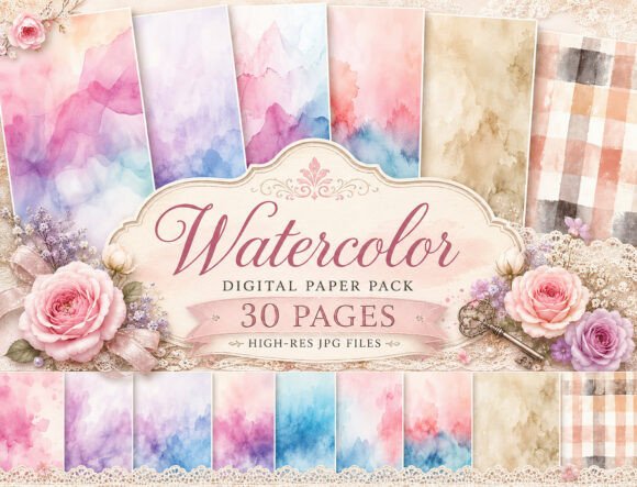 Download Watercolor Pastel Digital Paper - Paper Collection