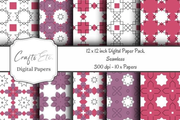 Download Lines and Shapes Digital Paper Pack - Paper Collection