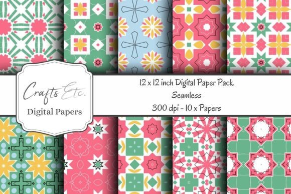 Download Colourful Shapes Digital Paper Pack - Paper Collection