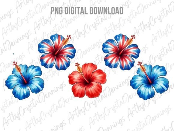 Download Patriotic Hibiscus Flower Clipart PNG - Flower clipart png Collection