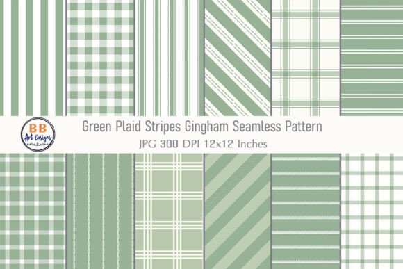 Download Green Plaid Stripe Gingham Pattern Paper - Paper Collection