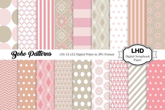 Download Boho Neutral Digital Paper Patterns - Paper Collection
