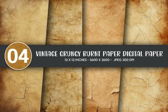 Download Vintage Grungy Burnt Paper Digital Paper - Paper Collection