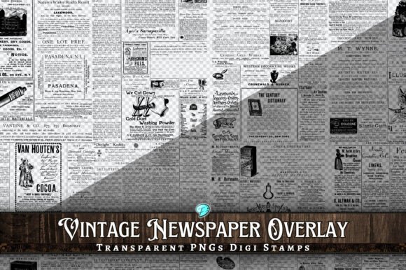 Download Vintage Newspaper Overlay Digi Stamps - Paper Collection