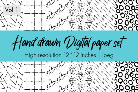 Download Hand Drawn Digital Papers Set Vol 1 - Paper Collection
