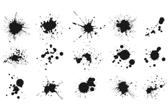 Download Ink Drops and Splashes. Blotter Spots - Splash Collection
