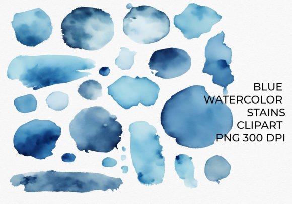 Download Blue Watercolor Stains and Splashes Png - Splash Collection